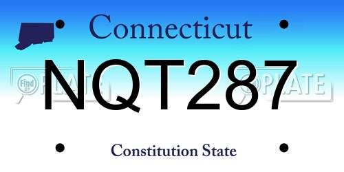 NQT287 Connecticut License Plate