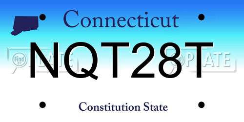 NQT28T Connecticut License Plate