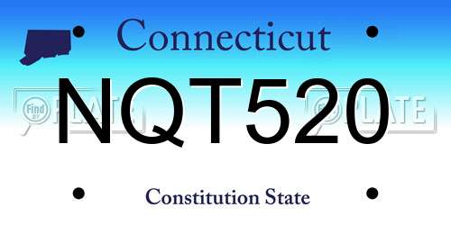 NQT520 Connecticut License Plate