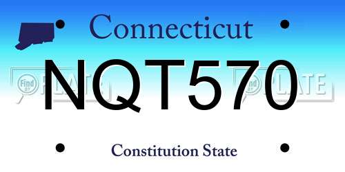 NQT570 Connecticut License Plate
