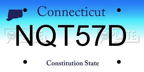 NQT57D Connecticut License Plate