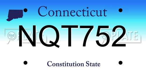 NQT752 Connecticut License Plate