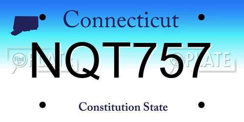 NQT757 Connecticut License Plate