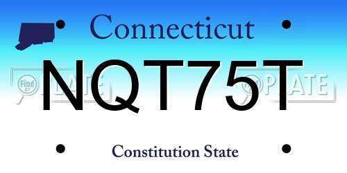 NQT75T Connecticut License Plate