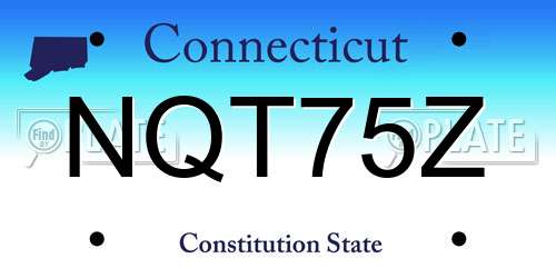 NQT75Z Connecticut License Plate