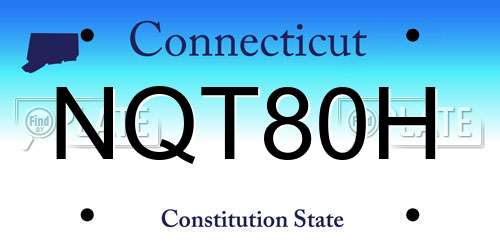 NQT80H Connecticut License Plate