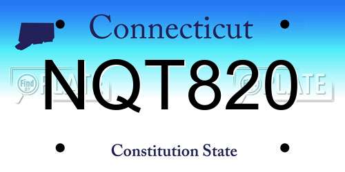 NQT820 Connecticut License Plate