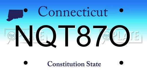 NQT87O Connecticut License Plate
