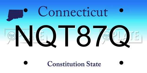 NQT87Q Connecticut License Plate