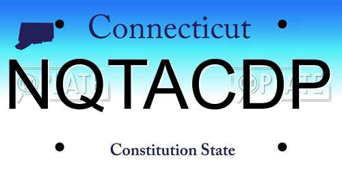 NQTACDP Connecticut License Plate