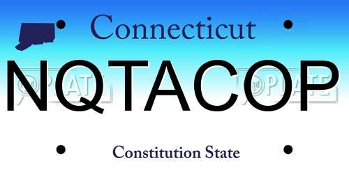 NQTACOP Connecticut License Plate