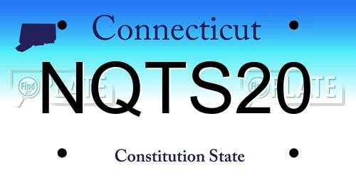 NQTS20 Connecticut License Plate