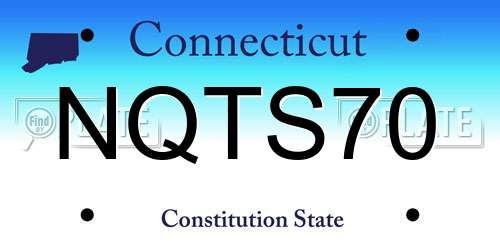 NQTS70 Connecticut License Plate