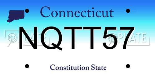 NQTT57 Connecticut License Plate