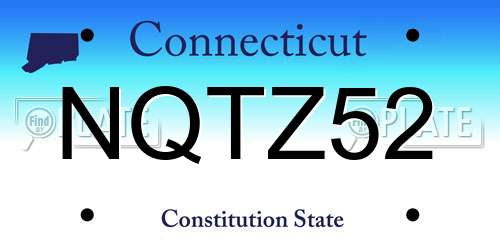 NQTZ52 Connecticut License Plate