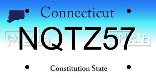NQTZ57 Connecticut License Plate
