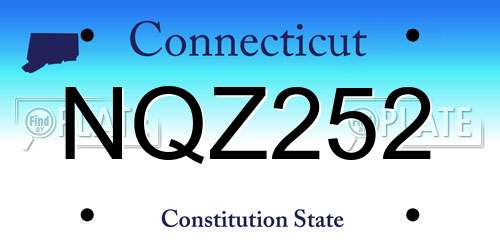 NQZ252 Connecticut License Plate