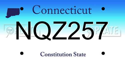 NQZ257 Connecticut License Plate