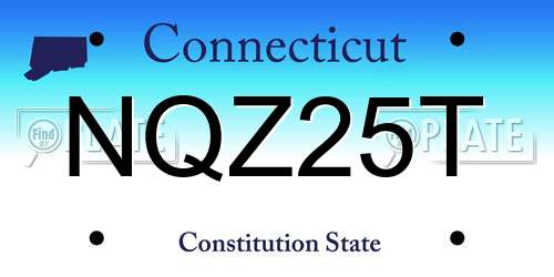 NQZ25T Connecticut License Plate