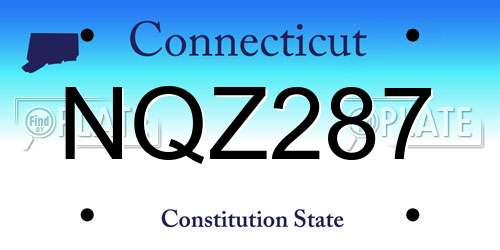 NQZ287 Connecticut License Plate