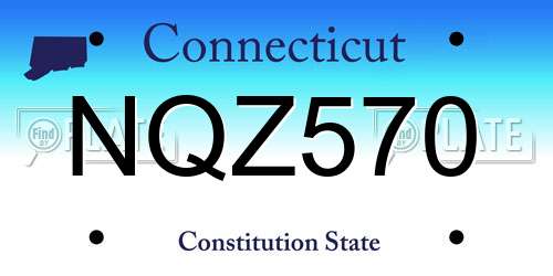 NQZ570 Connecticut License Plate