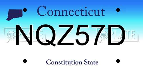 NQZ57D Connecticut License Plate