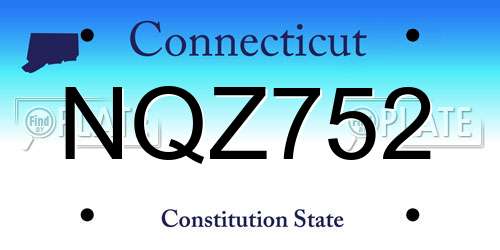 NQZ752 Connecticut License Plate