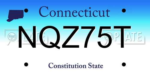 NQZ75T Connecticut License Plate