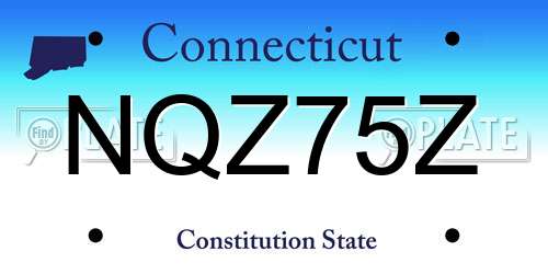NQZ75Z Connecticut License Plate