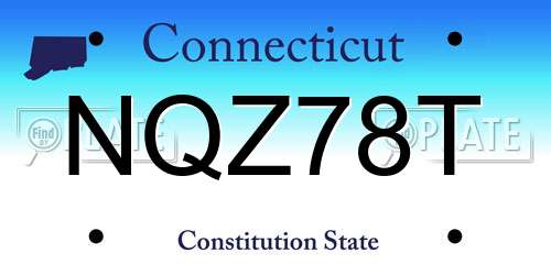 NQZ78T Connecticut License Plate