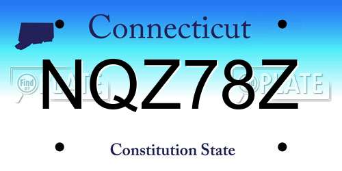 NQZ78Z Connecticut License Plate