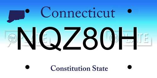 NQZ80H Connecticut License Plate