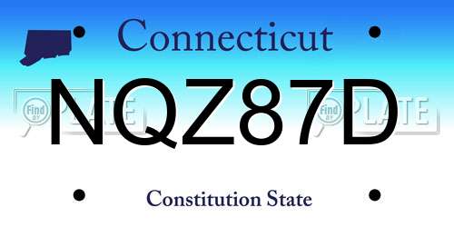 NQZ87D Connecticut License Plate