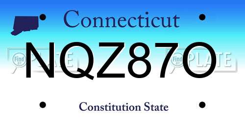 NQZ87O Connecticut License Plate
