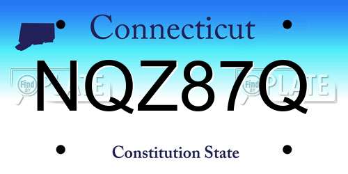 NQZ87Q Connecticut License Plate