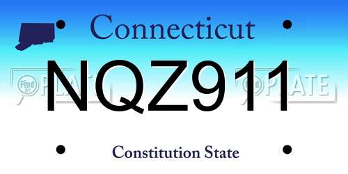 NQZ911 Connecticut License Plate