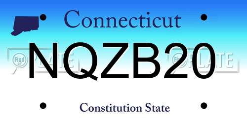 NQZB20 Connecticut License Plate