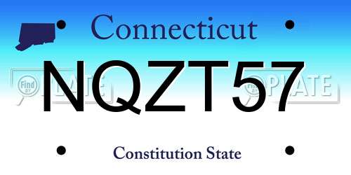 NQZT57 Connecticut License Plate