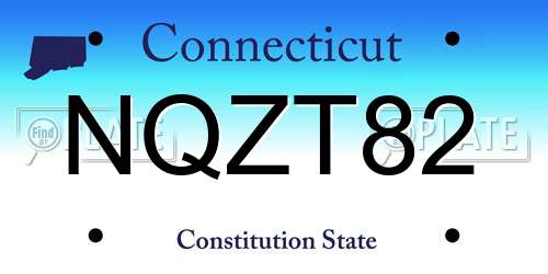 NQZT82 Connecticut License Plate