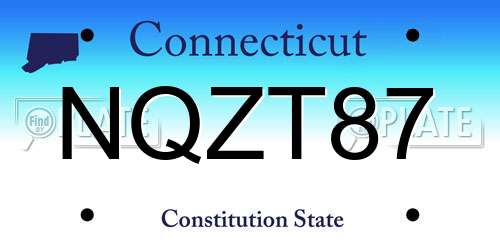 NQZT87 Connecticut License Plate