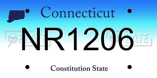 NR1206 Connecticut License Plate