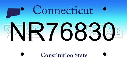 NR76830 Connecticut License Plate