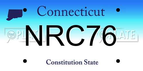NRC76 Connecticut License Plate