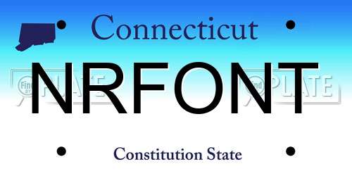 NRFONT Connecticut License Plate