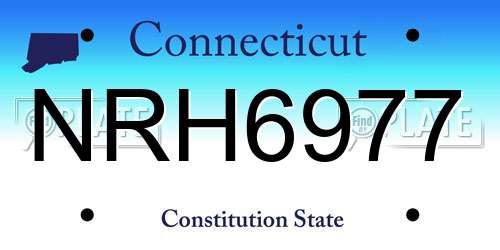 NRH6977 Connecticut License Plate