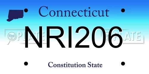 NRI206 Connecticut License Plate