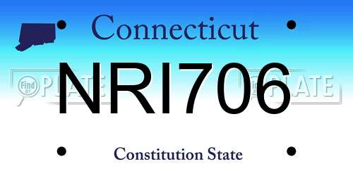NRI706 Connecticut License Plate