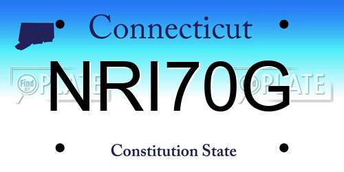 NRI70G Connecticut License Plate