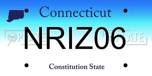 NRIZ06 Connecticut License Plate