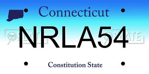 NRLA54 Connecticut License Plate
